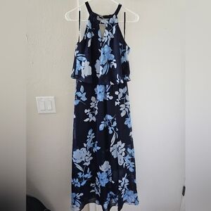 Floral blues maxi dress
